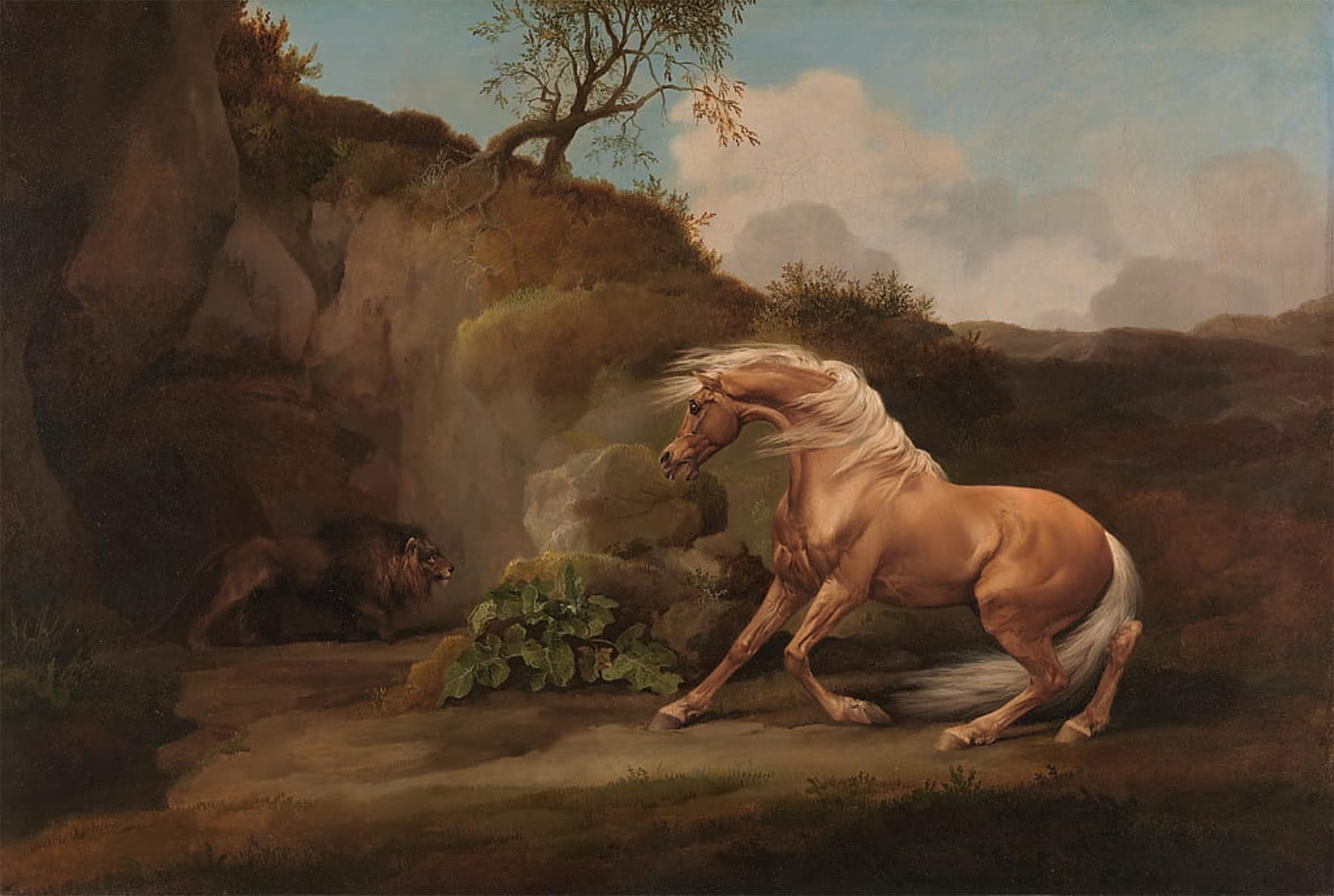 ARTXLXXBN Famous Print Painting Colorful Art Print Horse Frightened by George Stubbs Canvas Art Decorations for Home Decor 60x90cm
