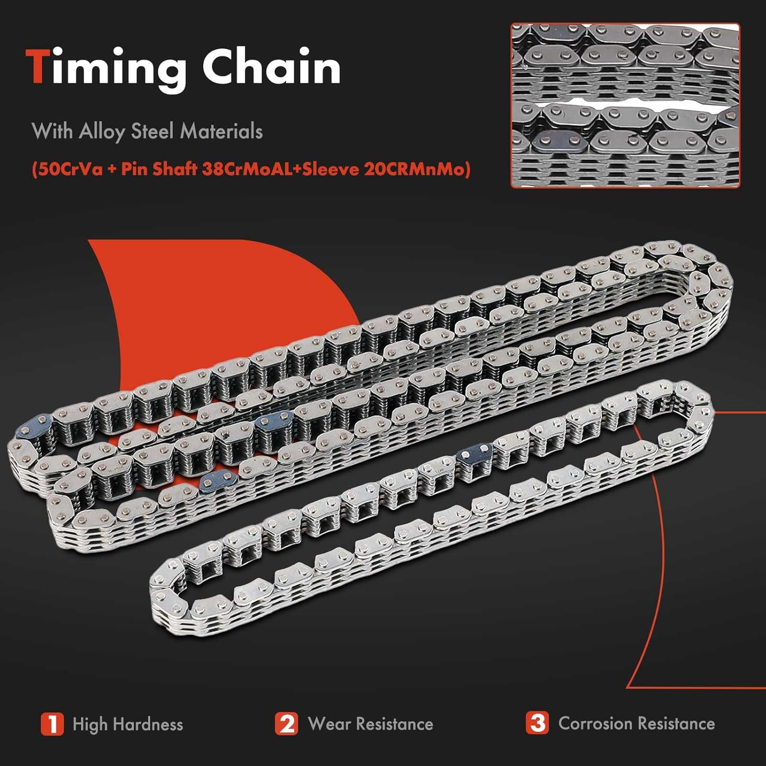 A-Premium 6-PC Engine Timing Chain Kit Compatible with Nissan Versa 2015-2019, Versa Note 2015-2019 - DOHC, L4 1.6L Replace# 130701HC0A, 130853HC1A