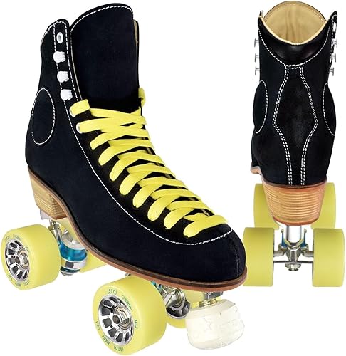 STD Skates & Wheels - Wifa Street Suede Leather Boots with Complete Roller Skates STD Skates Elyo C - Roller Skating - Skates for Street and Urban