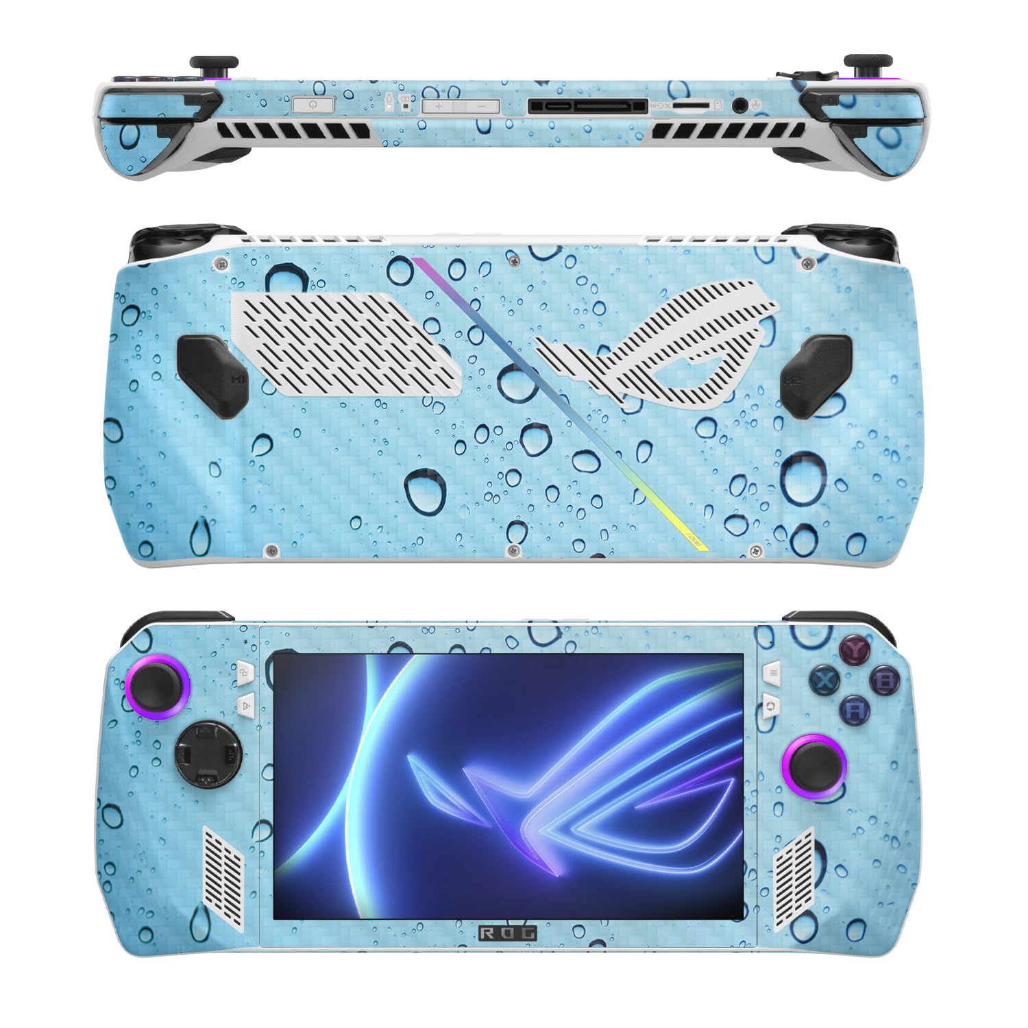 MightySkins Carbon Fiber Skin Compatible with Asus ROG Ally - Rainy Day | Protective, Durable Textured Carbon Fiber Finish | Easy to Apply, Remove, and Change Style