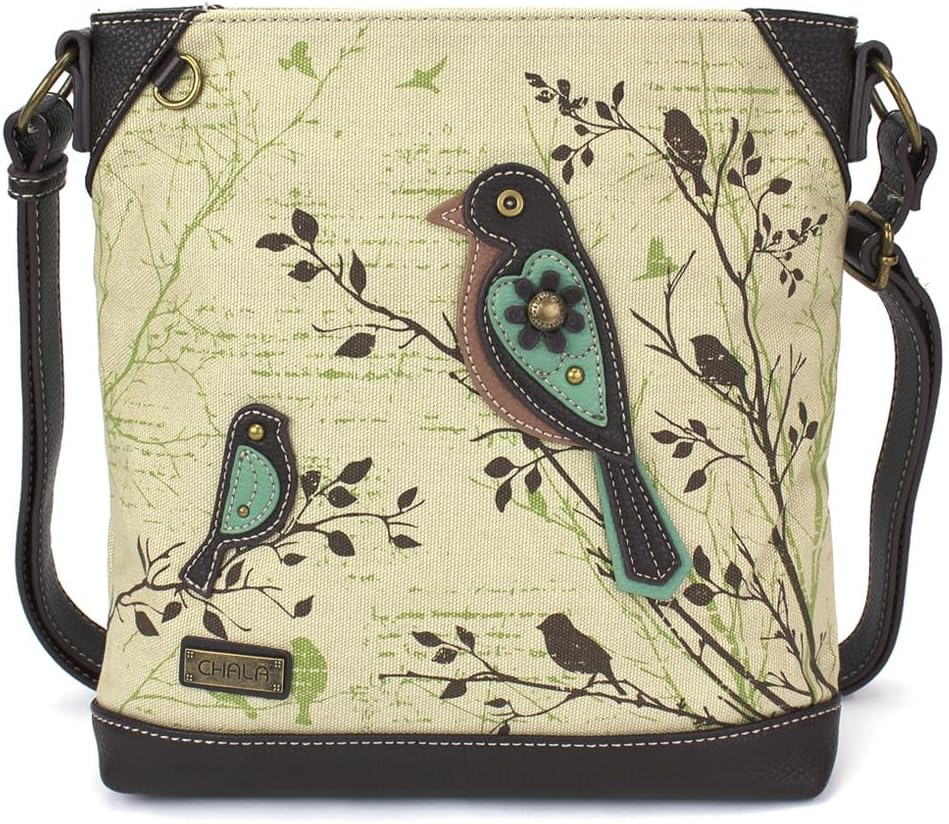 CHALA Canvas Crossbody Women Mid-Size Crossbody Shoulder Purse with Adjustable Strap