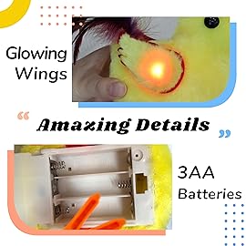 Hopearl Walking Chicken Pet Crow Chick Interactive Electronic Plush Toy Farm Animals Animated Gifts for Toddlers Birthday, Yellow, 8\'\'