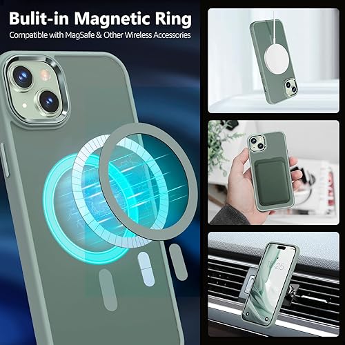 Miniatura 8 de MATEPROX Fundas magnéticas para iPhone 15 ProMax, compatibles con MagSafe Ultra Slim an-ti, funda protectora amarilla translúcida mate para iPhone