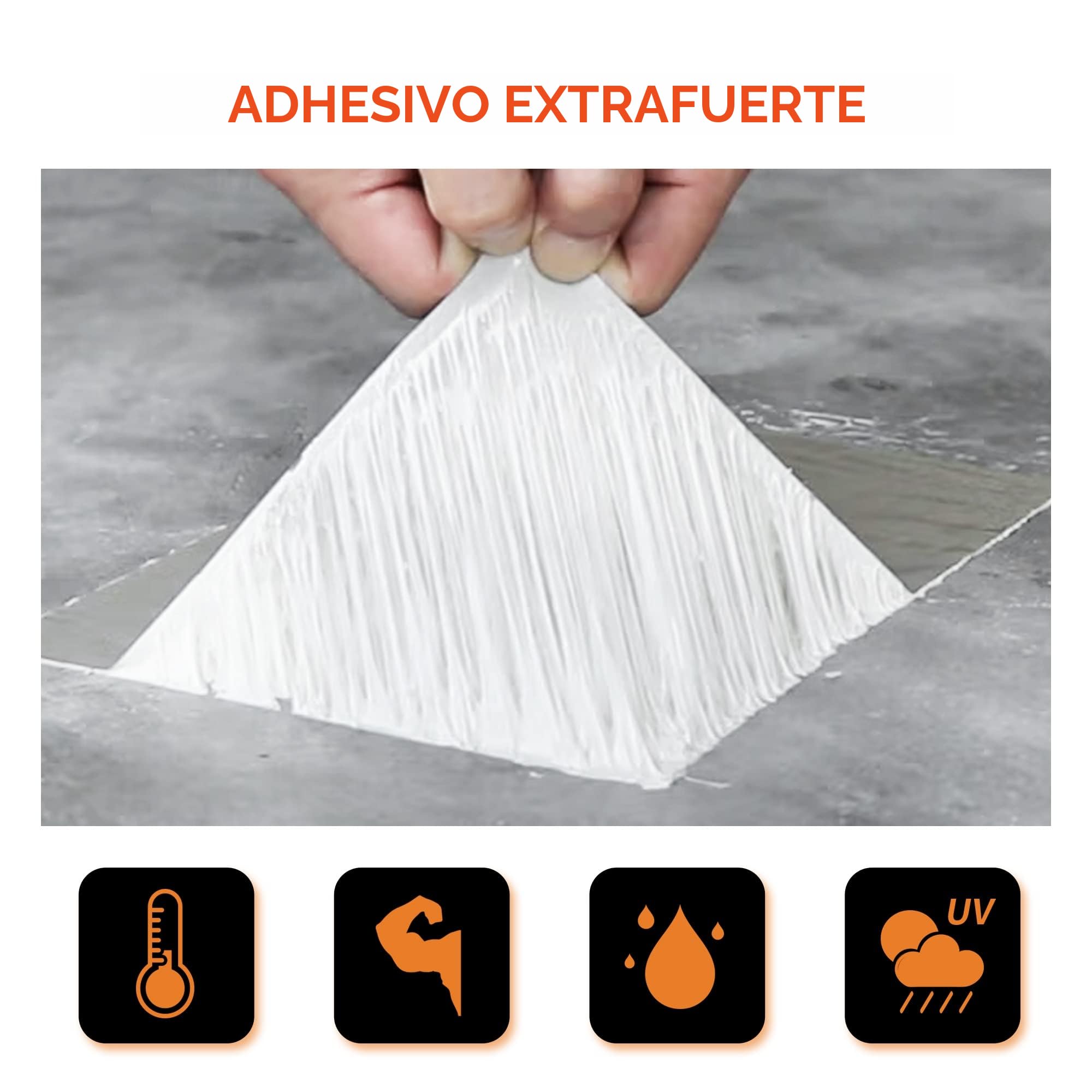 TAPEBEAR Cintas De Butilo Impermeable, 100mm x 5m Cinta De Para Reparación Autoadhesiva, Aluminio Cinta Butilica, Para Caravanas, Techo, Ventana, Ruptura De Tuberías, Goteras, Grietas