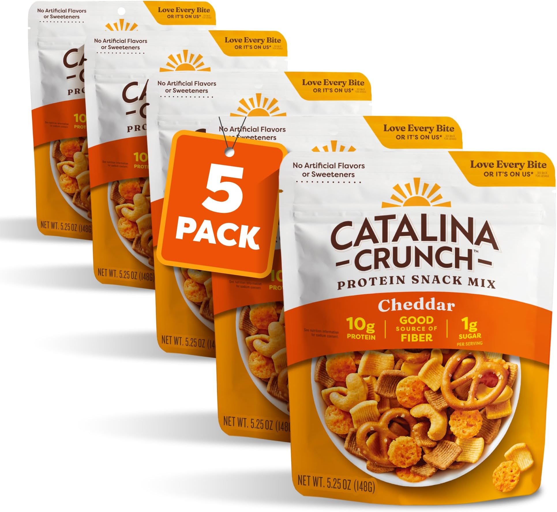 Catalina Crunch Cheddar Protein Blend Snack Mix | Low Carb Snacks, Keto, Pack of 5