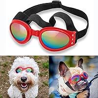 Vista 9 de Anteojos de perro Qumy, protección ocular, anteojos de sol impermeables para perros de más de 15 libras, Rosado