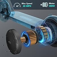 Vista 2 de Caroma Electric Scooter Adults, 350W/500W Motor, Top Speed 20/25 Mph & 30 Miles Range, 8.5" Solid Tires, Cruise Control E Scooter for Adults