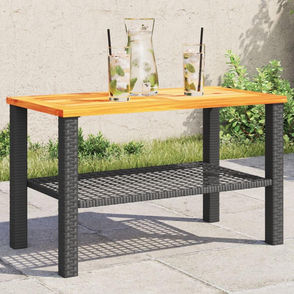 Garden Table Black and Brown,Stylish Modern Outdoor Garden Table with Durable UVResistant Design for Gatherings, Patios &amp; Gardens Patio Furniture