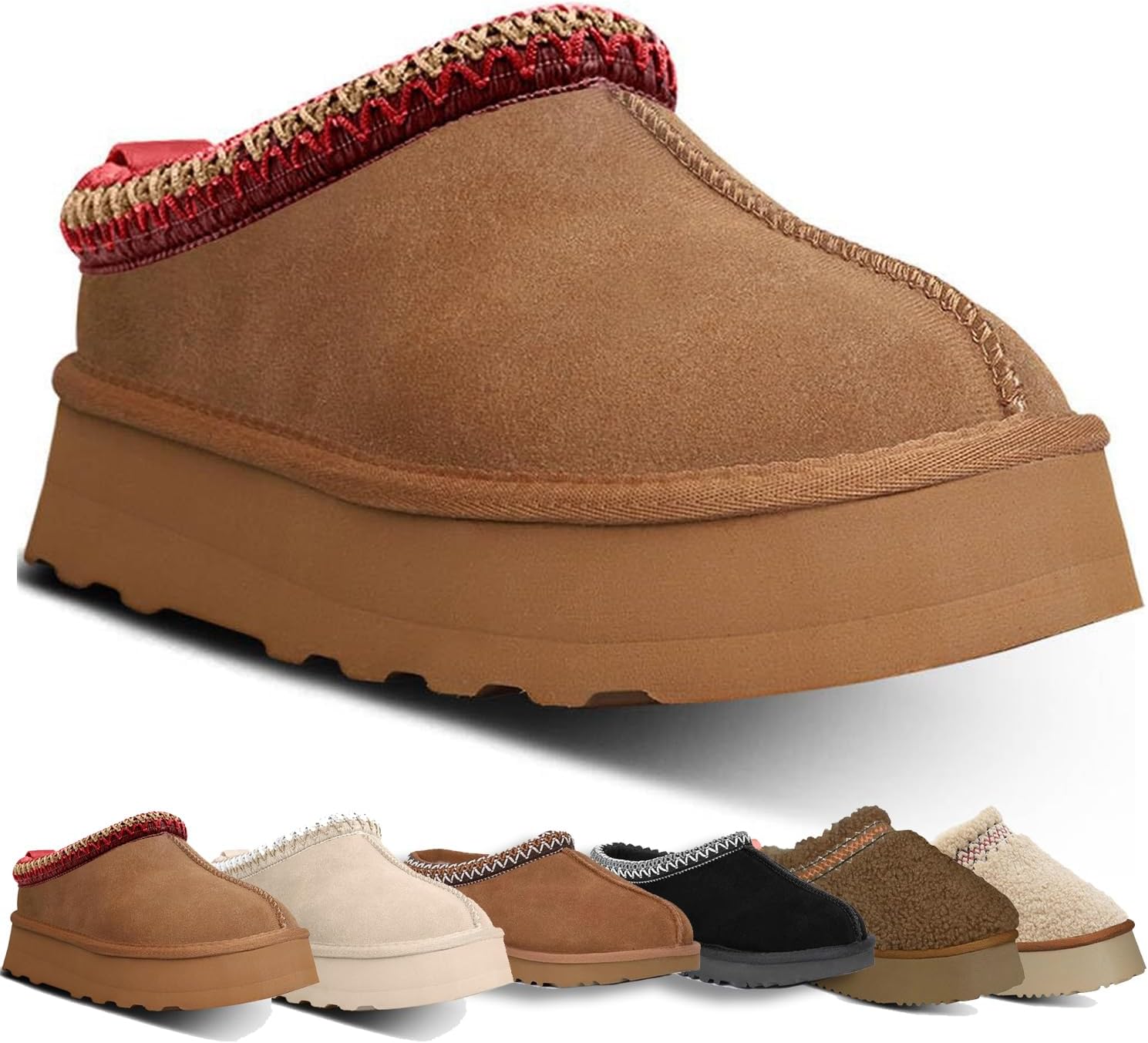 Fashion Plush Platform Slippers for Women's Mini Fleece Lined Boots Outdoor Indoor Non-Slip Warm Short Ankle Boots