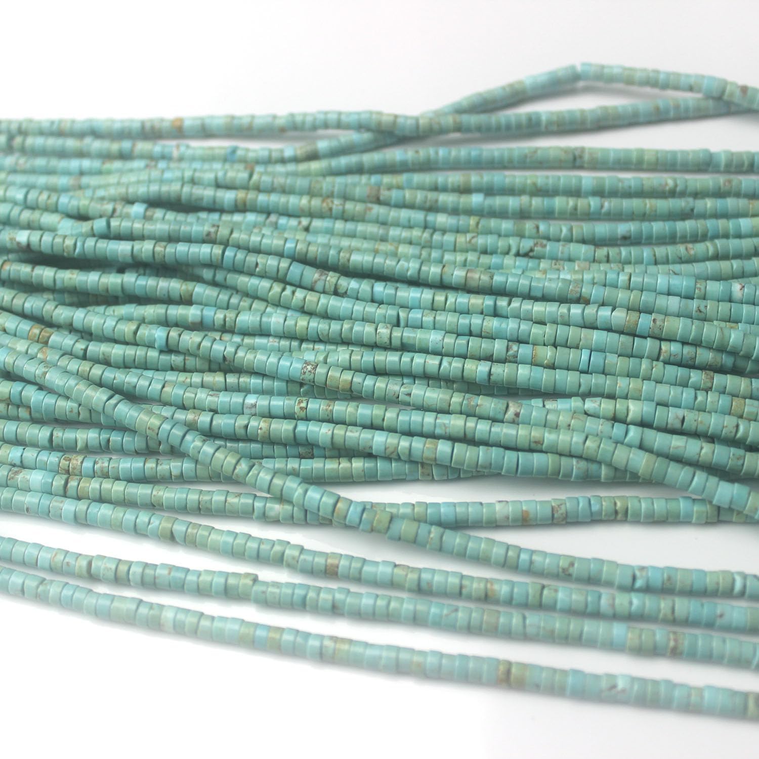 160pcs 3x2mm Natural Turquoise Heishi Disc Rondelle Spacer Stone Semi Precious Gemstone Loose Beads for Jewelry Making 15 Inch - Image 3