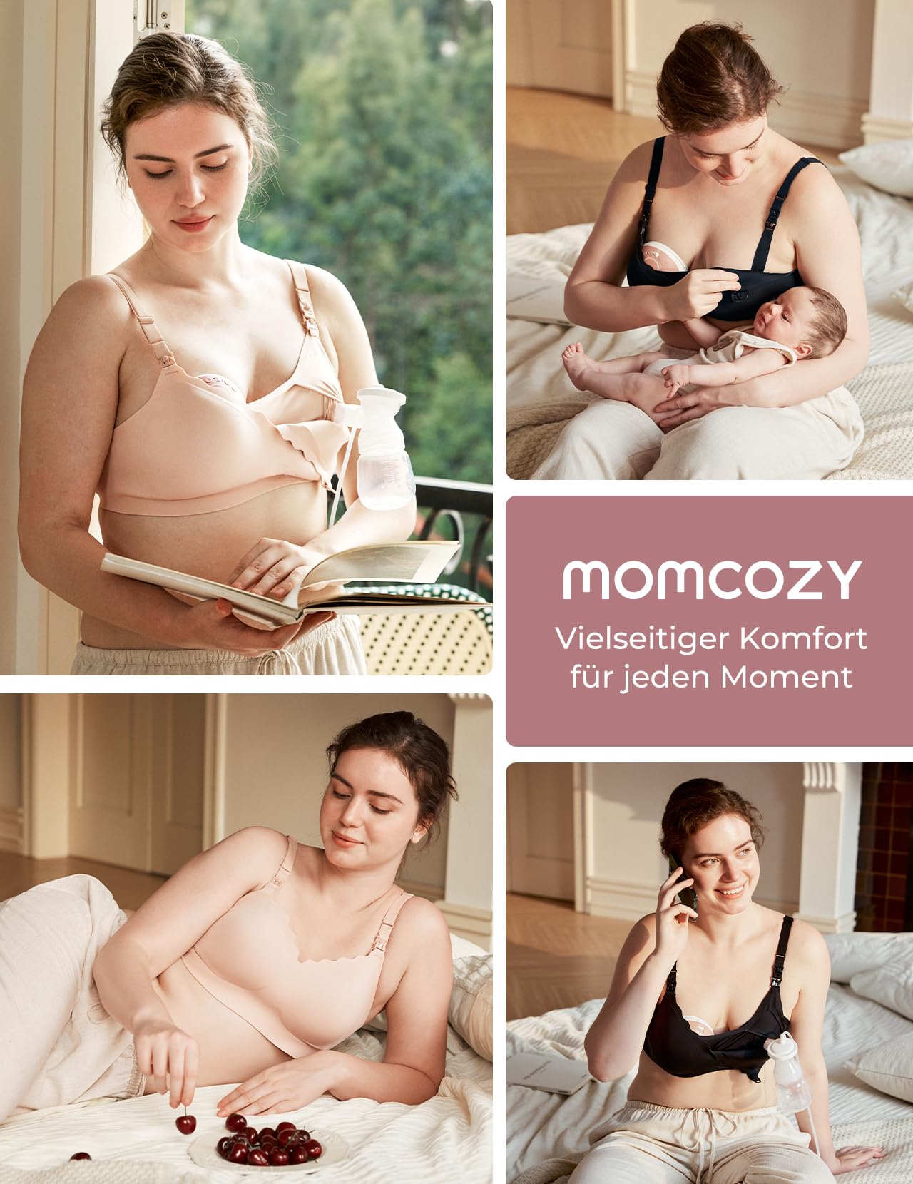 momcozy 4-in-1 Still-BH – Atmungsaktiver Multifunktions-BH mit Kühlfunktion