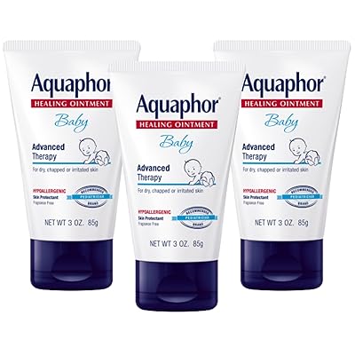 Aquaphor Baby Healing Ointment, Advanced Therapy for Chapped Cheeks and Diaper Rash, 3 oz. Tube (Pack of 3)