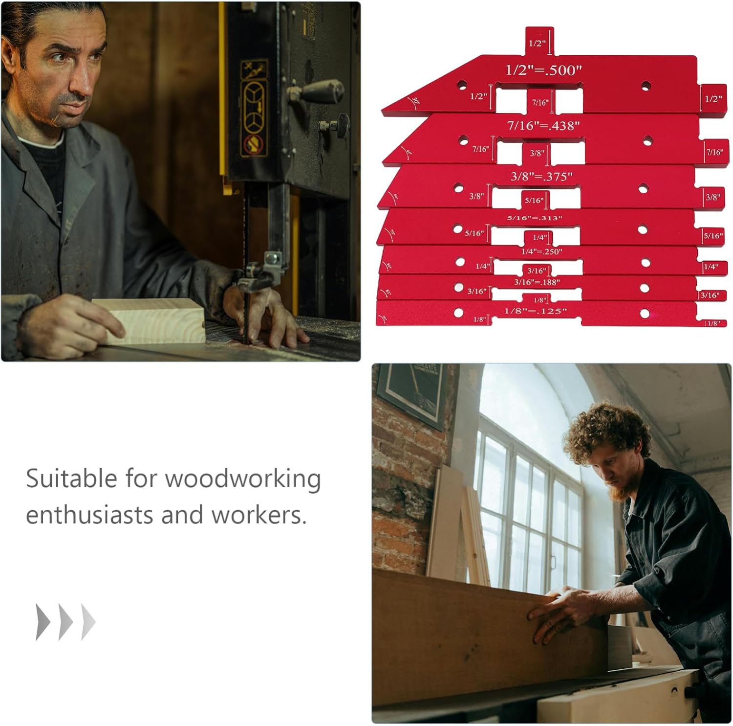 Woodworking Setup Blocks 7-Piece Adjustable Height Gauge for Precision Measurements Suitable for Router Tables and DIY Carpentry Projects