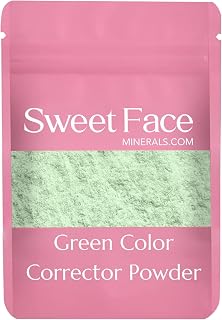 Green Corrector Refillable Pouch by Sweet Face Minerals, Redness Corrector For Face, Color Corrector For Redness, Makeup Color Corrector, Face Redness Reducer, Skin Corrector Makeup (12 Gram Bag)