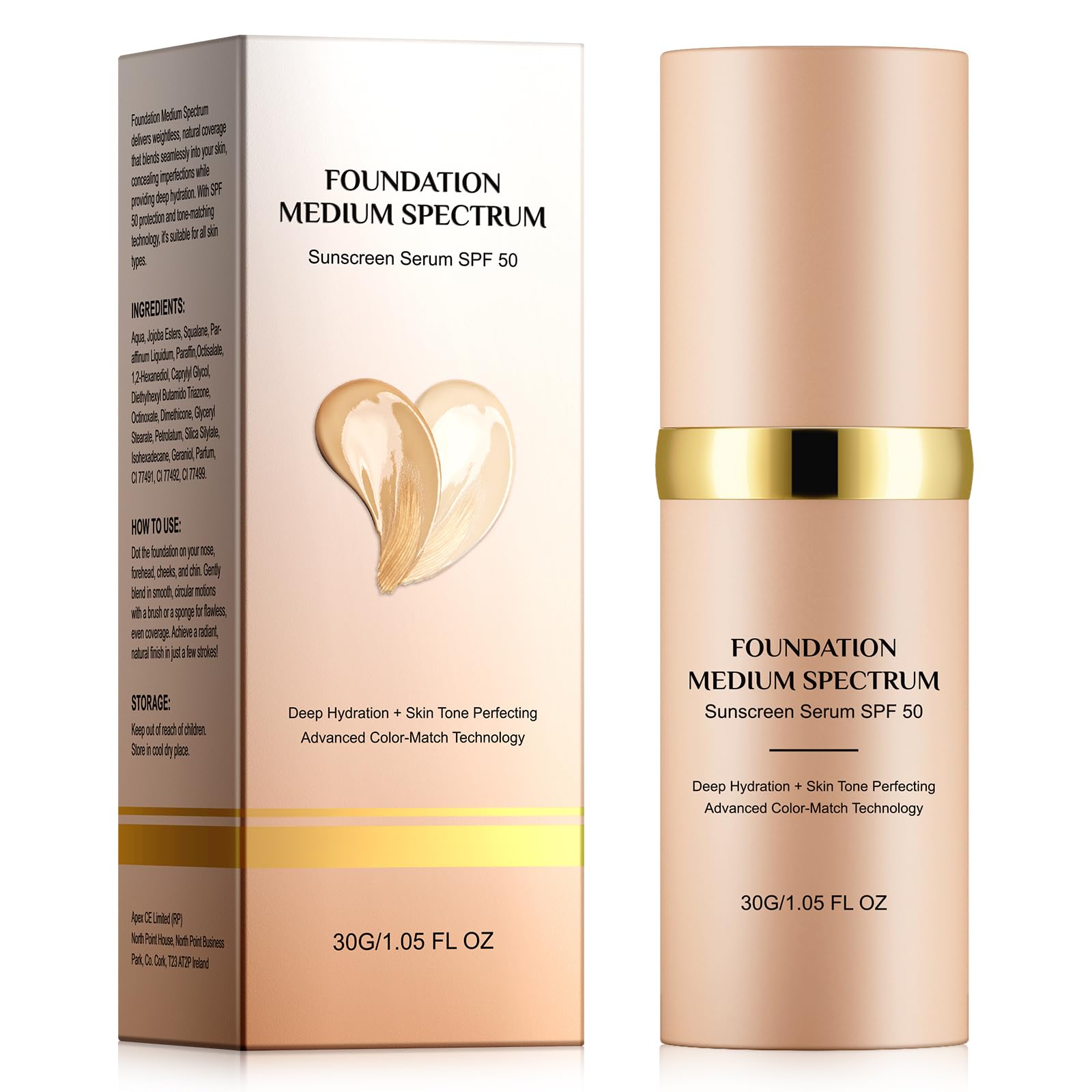 Foundation Color Changing 4 in 1 Liquid Color Changing Foundation Hydrating Longwearing Waterproof Makeup Nude Foundation Makeup Base