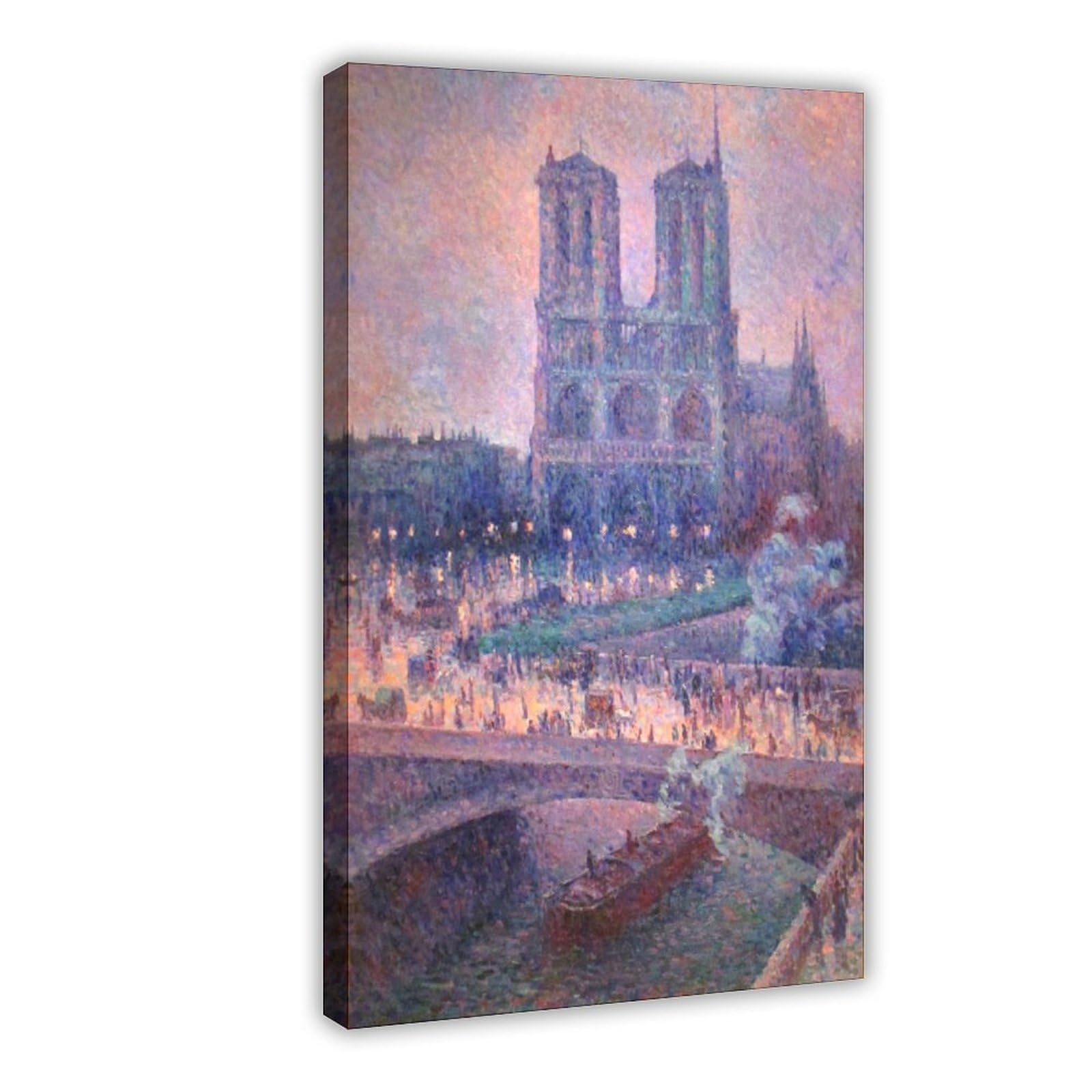 WCYB Notre Dame Maximilien Luce Posters Prints Canvas Deco Paintings Wall Art Hangable Frame 16" L X 24" W