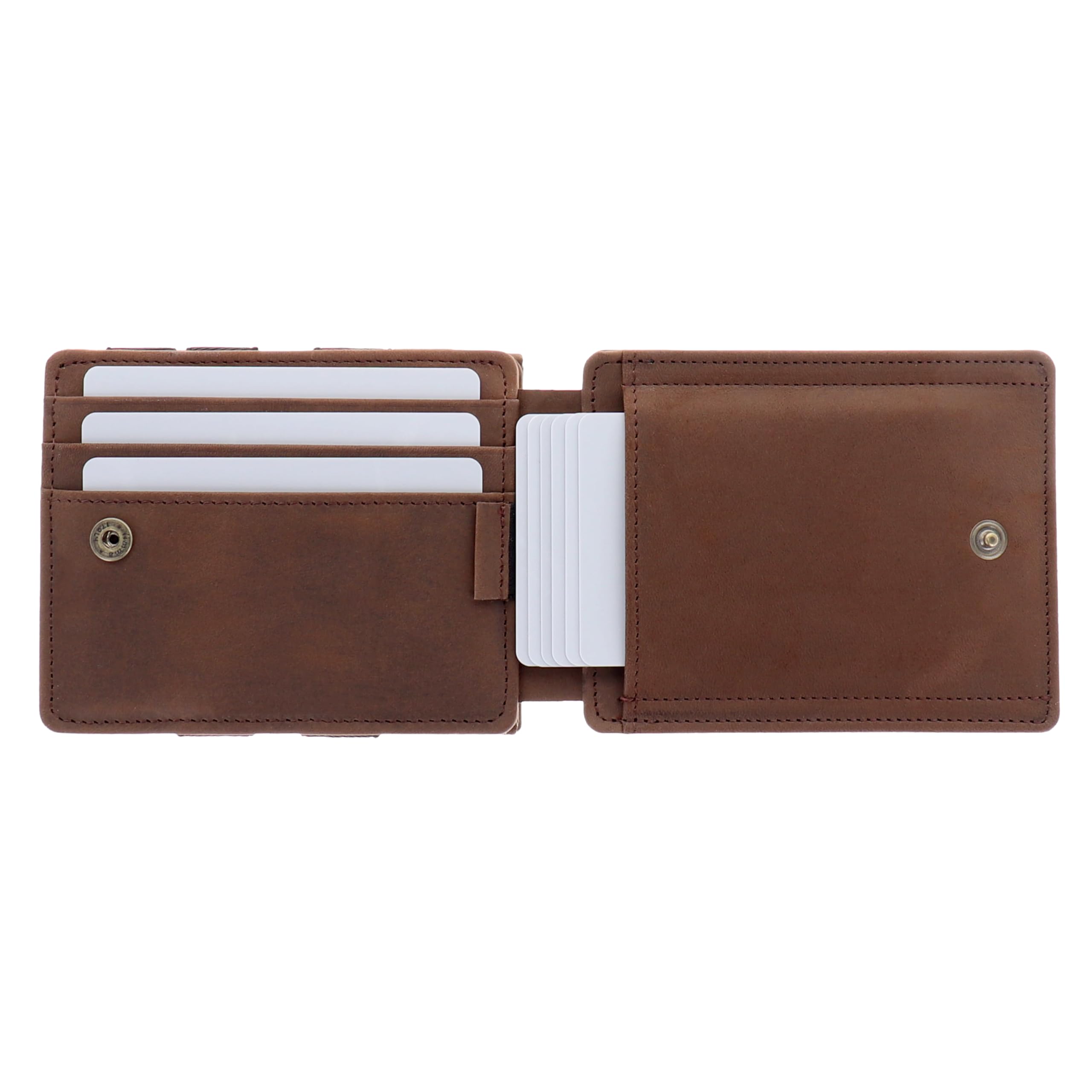 Jaimie Jacobs Flap Boy XL AirTag-Edition mit Gravur Magic Wallet mit Münzfach Leder (Büffelleder Braun)