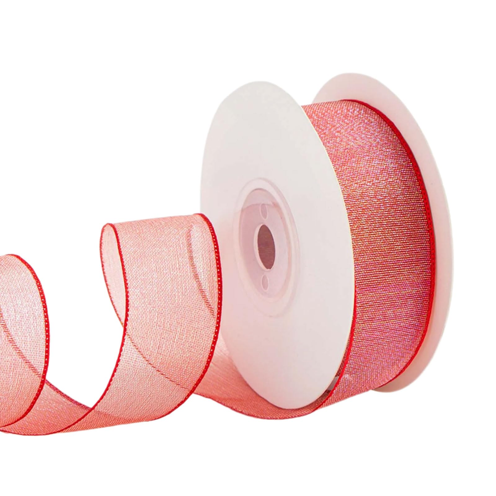 Tsophreniq 1Inx11Yd Sheer Organza Ribbon Wrap Christmas for Bows Wreath Making Package Christmas Wedding Decoration Wrapping