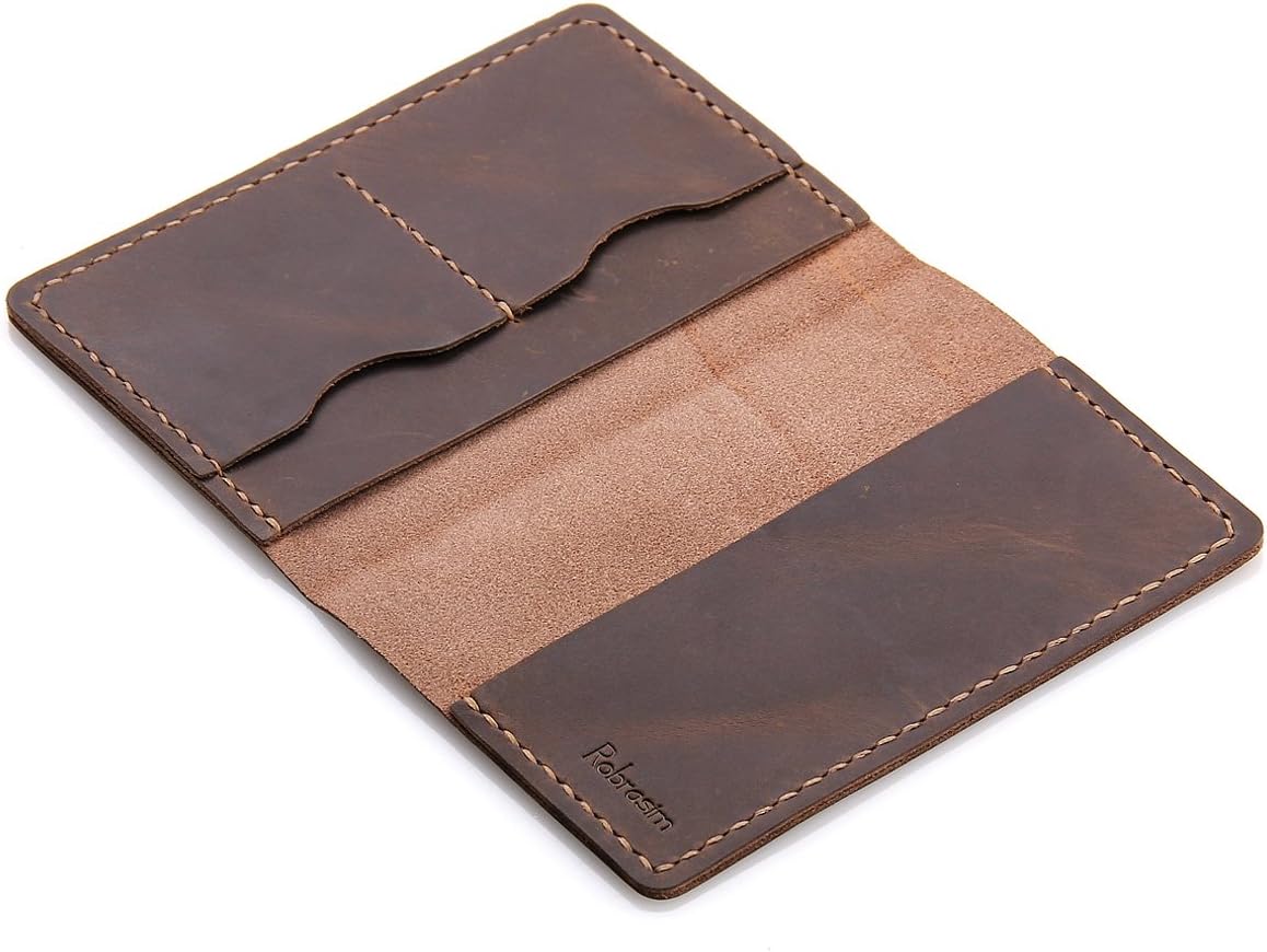 Robrasim Leather Journal Cover for Field Notes, Notebook Cover For Moleskine Cahier, Handmade Vintage Leather Cover for 3.5" x 5.5" Notebooks, Brown