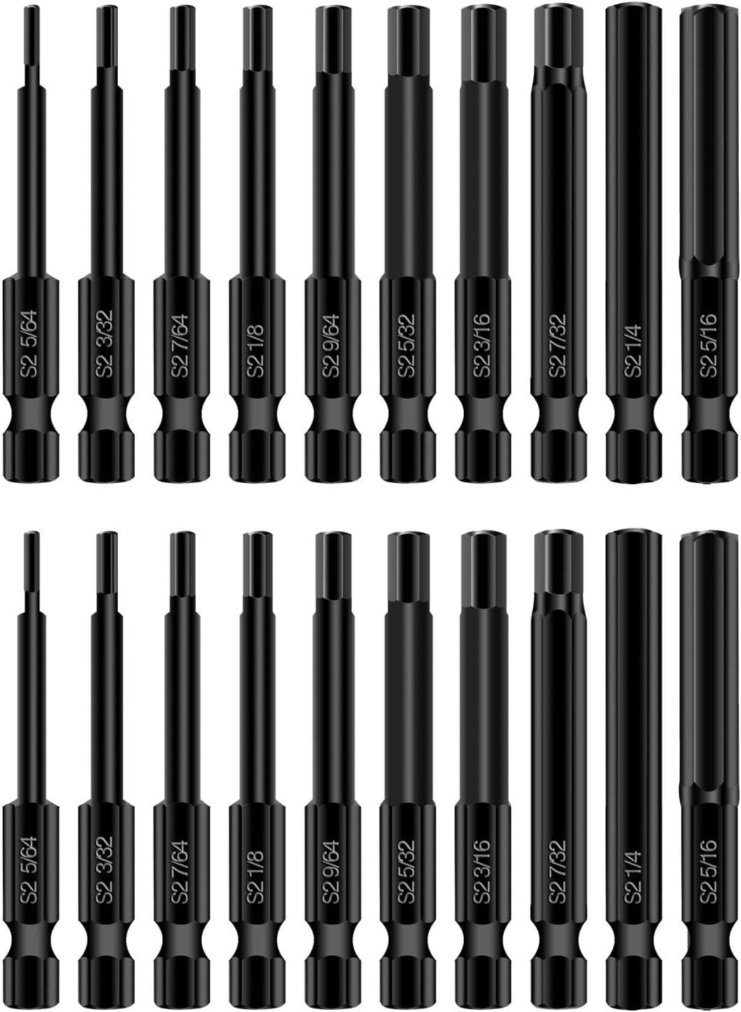 20PCS Hex Head Allen Wrench Drill Bit Set, Mgtgbao Magnetic 1/4 Inch Hex head Screwdriver Bit Set Tips (50mm Length).