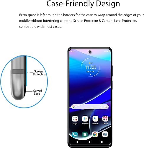 Miniatura 7 de HKKAIS Protector de pantalla de vidrio templado diseñado para Motorola Moto G Stylus 5G 2022, paquete de 2 protectores de lente de cámara, paquete