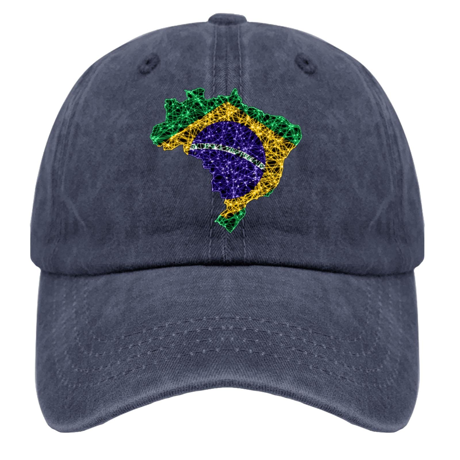 TKPA MOLBaseball Caps Brazil Flag Map Trucker Cap for Women Fashion Washed Cotton Adjustable
