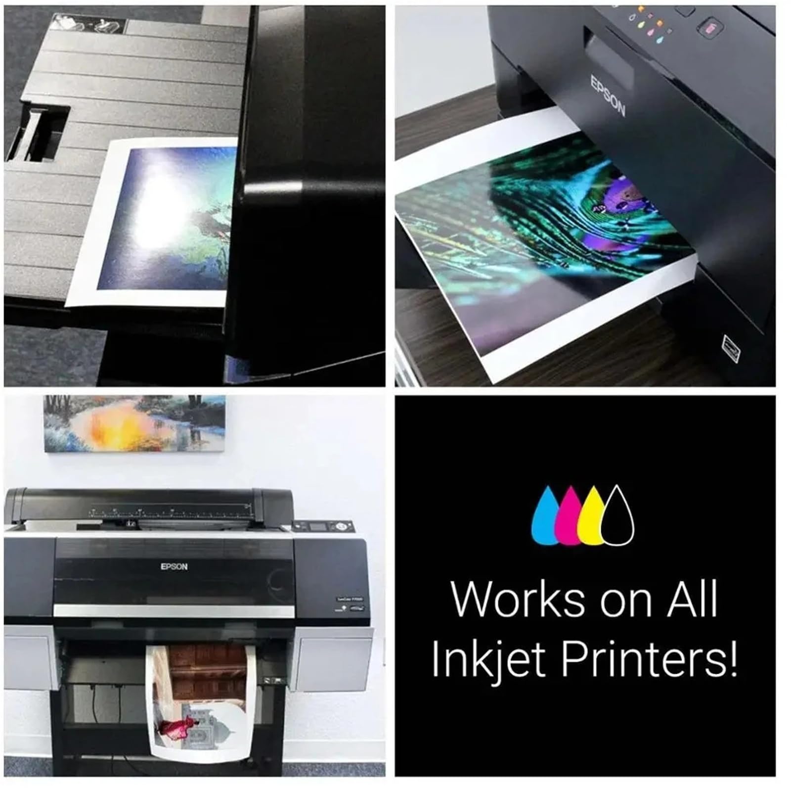 Kopierpapier Druckerpapier A4 A4, 100 Blatt, glänzendes Fotopapier, 8,27 * 11,69 Zoll, 160 g/m², 120 g, Hochglanz, schnell trocknend(A4 160g 100sheets)
