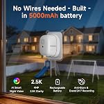 4MP 2.5K Caméra de fenêtre sans fil, rechargeable à l'intérieur HD Caméra de sécurité à la maison, 2.4GHz WiFi, vision nocturne en couleur, AI Détection des mouvements, Anti-Glare, Pas de câblage, Mont à Cling statique Pas de résidu