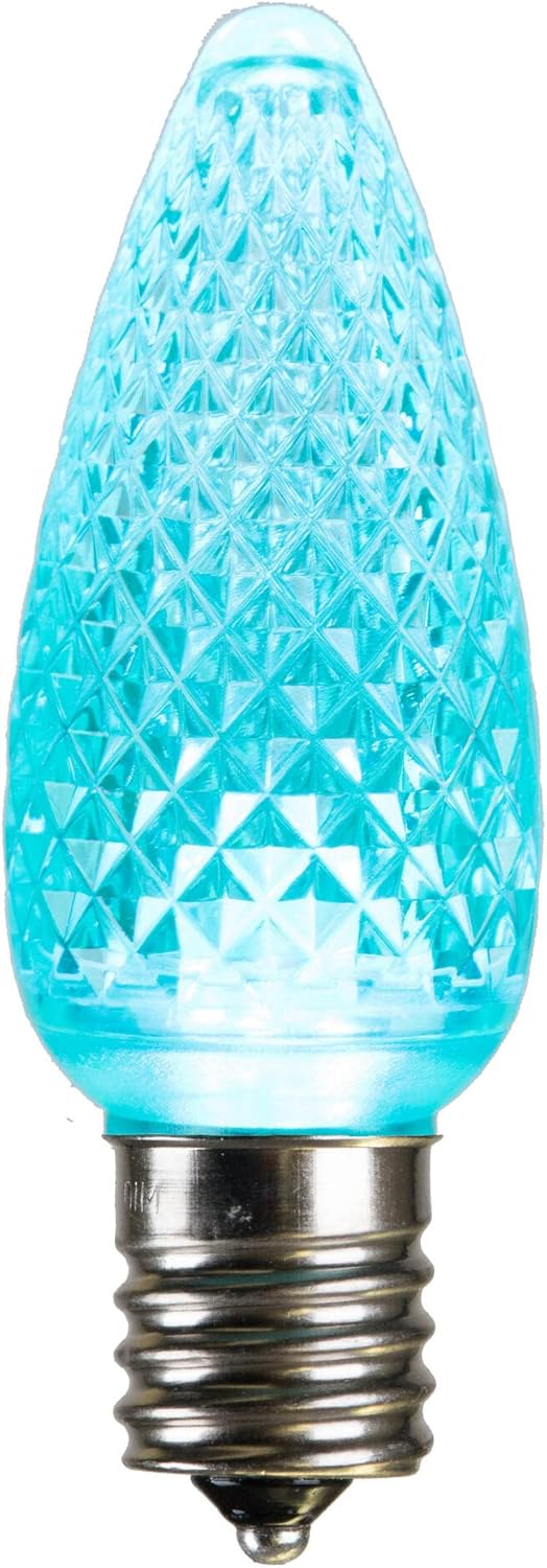 Vickerman C9 LED Pink Faceted Twinkle Bulb Nickel Base, 120V .96 Watts, 25 Bulbs per Pack