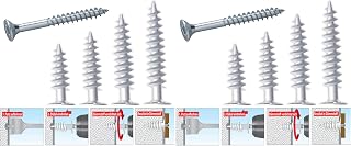 Dämmstoffdübel Thermo Wärmebrückenfreie Befestigung, Verarbeitung ohne Vorbohren oder Spezialwerkzeug möglich (25 Dämmstoffdübel + 25 Schrauben, 50 mm) (Packung mit 2)