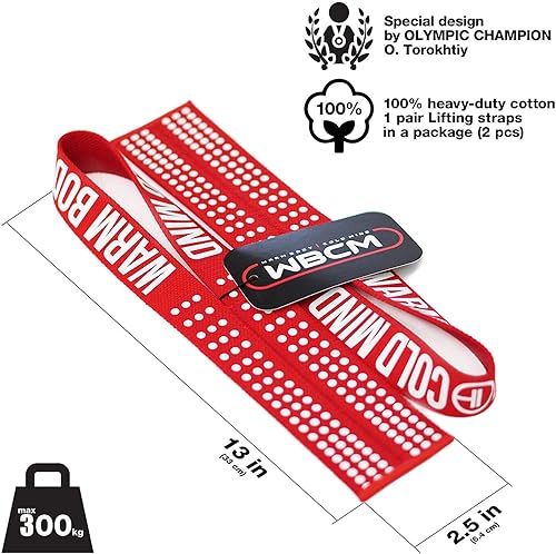Miniatura 10 de WARM BODY COLD MIND V1 - Correas de muñeca para levantamiento de pesas olímpico, clasificadas en 660 libras, vendas de mano para levantamiento de