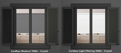 Miniatura 8 de Linen AVENUE Persiana opaca celular inalámbrica de arriba hacia arriba de abajo 36 pulgadas de ancho x 66 pulgadas de alto, color blanco (llega 14