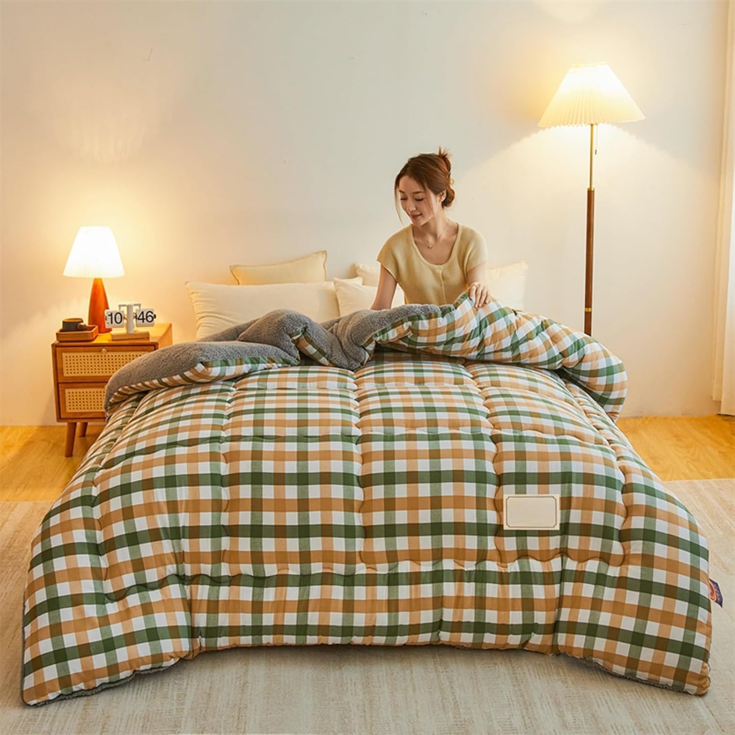 Fluffy Duvet, Thickening Comforter Blanket, Thick Lambswool Blanket, Down Duvet, Thick and Warm Winter Blankets for Bedroom (G, 180 x 220 cm/3 kg)
