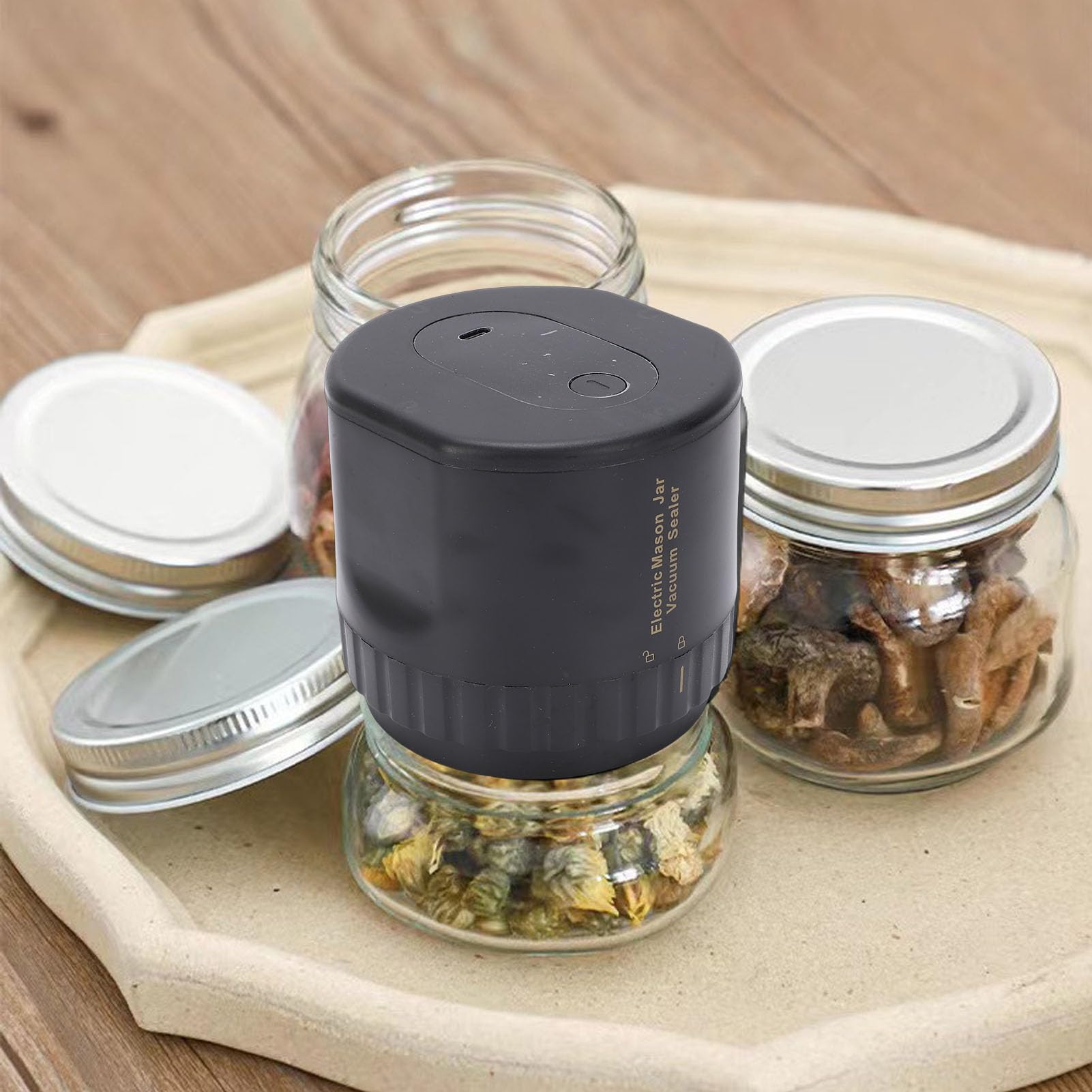Jectse Scelleuse Sous Vide électrique pour Canettes, Machine à Sceller Portative Intelligente pour Cuisine Camping Noir