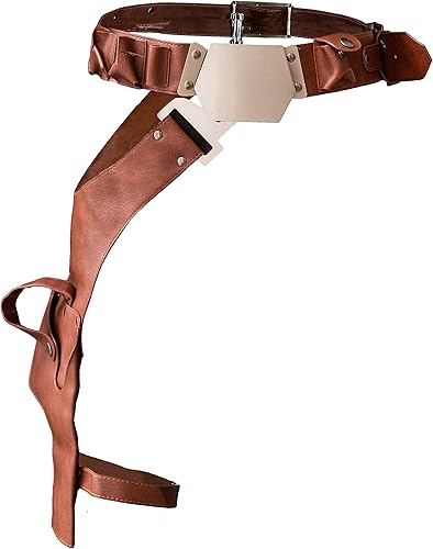 Xcoser Han Belt - Funda de piel sintética marrón para cosplay, accesorio para disfraz, cinturón de mezclilla occidental, cintura 35-45 pulgadas,