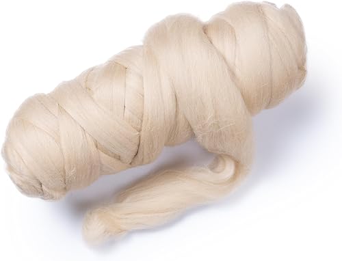 Miniatura 28 de Lana natural coloreada, 1 libra La mejor lana para fieltro de aguja, fieltro húmedo, manualidades y hilado. (Grafito, 1 lb)