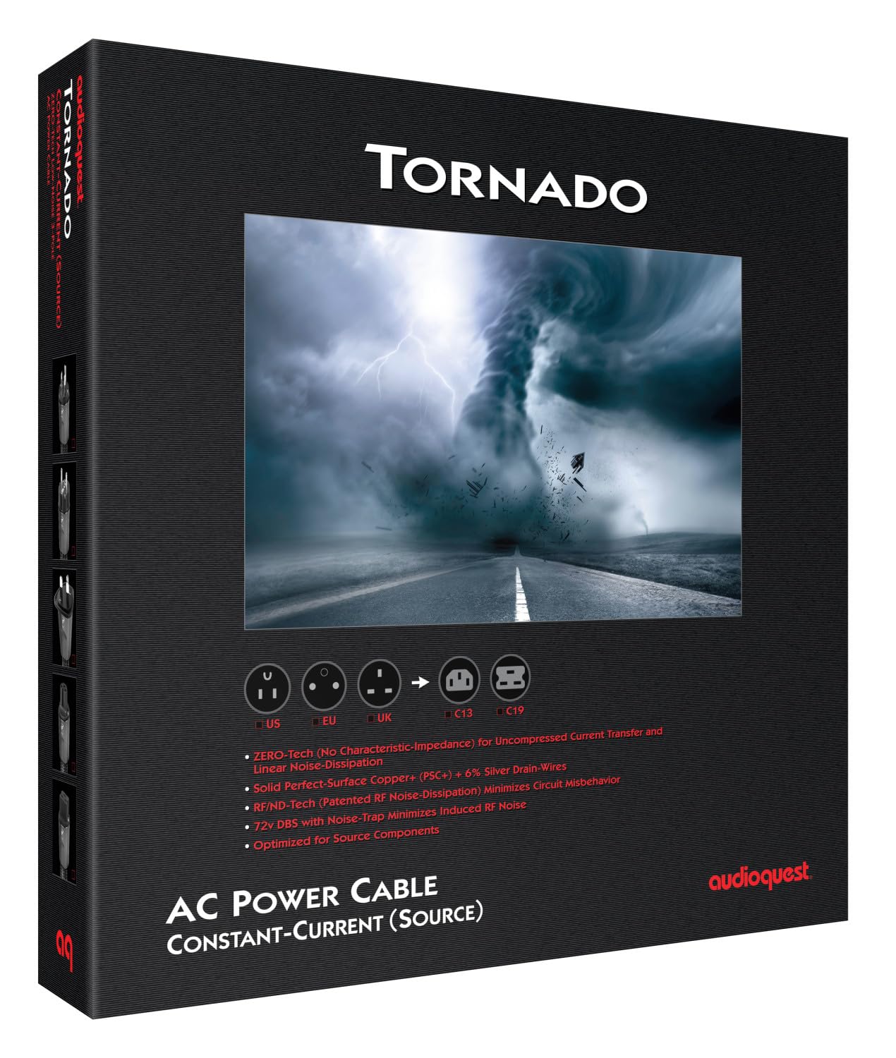 AudioQuest Tornado Constant-Current (Source) Power Cable - 1m - 1 x C13 > 1 x 3-Prong Wall Plug