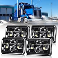 Vista 8 de Faros delanteros LED H6054 de 5 x 7 aprobados por DOT de haz sellado alto/bajo 7x6 H6052 6054 H5054 H6054LL 69822 faro rectangular cromado para XJ