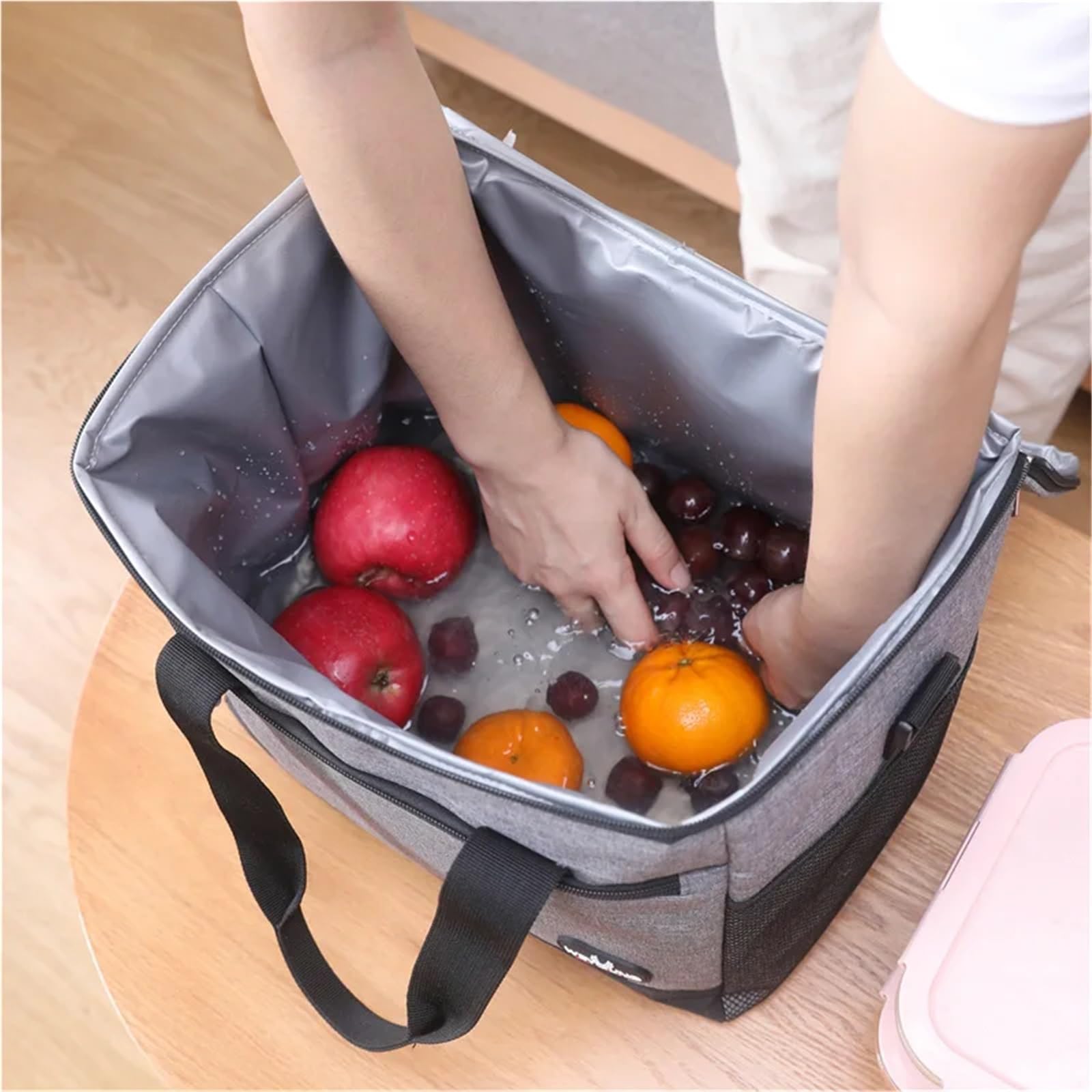 Borsa termica pieghevole di grande capacità, isolata, for picnic, pranzo al sacco, raffreddamento for viaggi all'aperto e campeggio Per Lavoro, Ufficio, Scuola, Picnic, Viaggi
