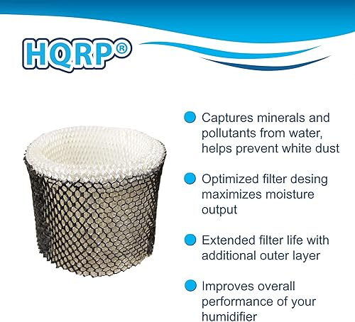 Miniatura 3 de HQRP Paquete de 3 filtros de mecha compatibles con humidificadores Graco 2H032 2H03 2H02 4.0 galones, Touch Point S35E-A