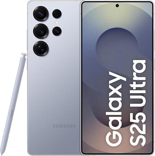 Samsung Galaxy S25 Ultra 5G AI Smartphone (Titanium Silverblue, 12GB RAM, 512GB Storage), 200MP Camera, S Pen Included, Long Battery Life