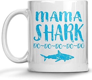 Retro Vintage Mama Shark Doo Doo Doo Mug, Family Shark Mug, Mom Shark, Mommy Mug, Gifts For Wife From Husband Daughter Son, New Mom Mug, Mother's Day Gift, Christmas Coffee Mug Present