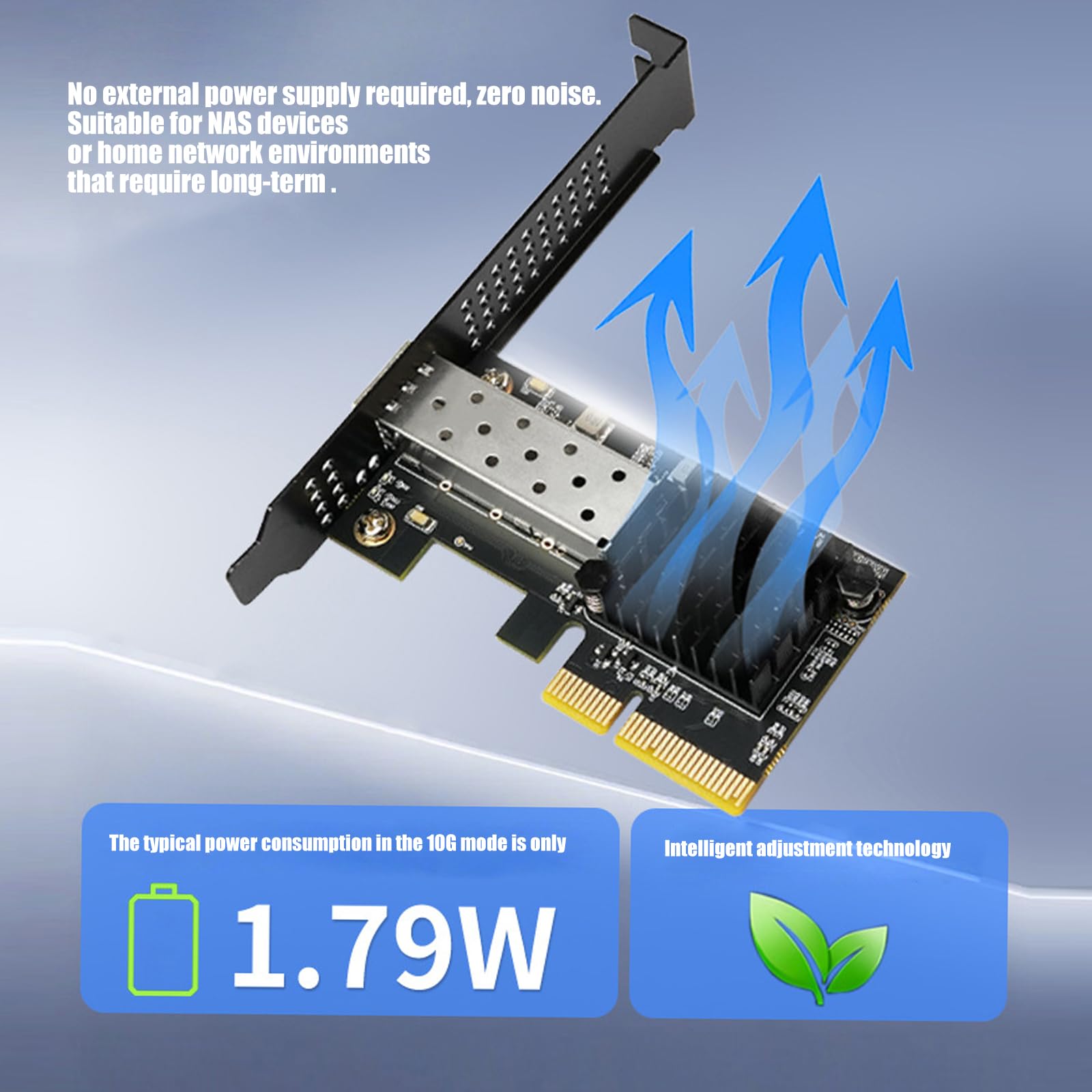 Scheda di rete a porta singola 10G SFP+ in fibra ottica, connessione Ethernet industriale 10G per server desktop e virtualizzazione