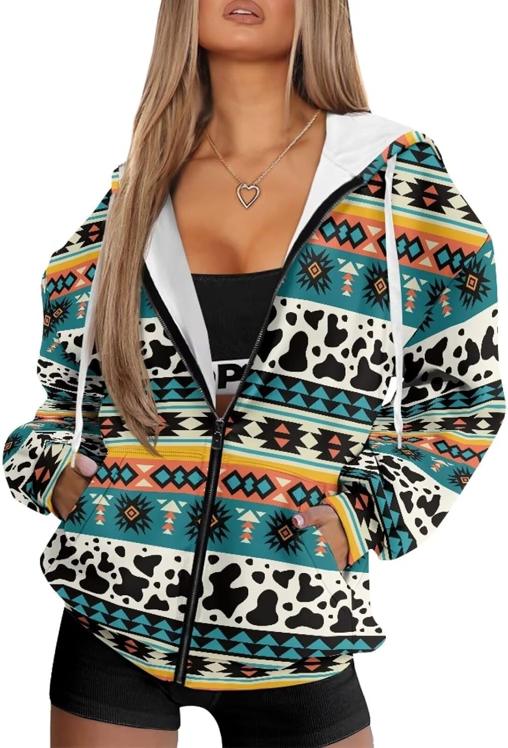 Women's Zip Up Hoodie Trendy Thermal Long Sleeve Shirts for Women