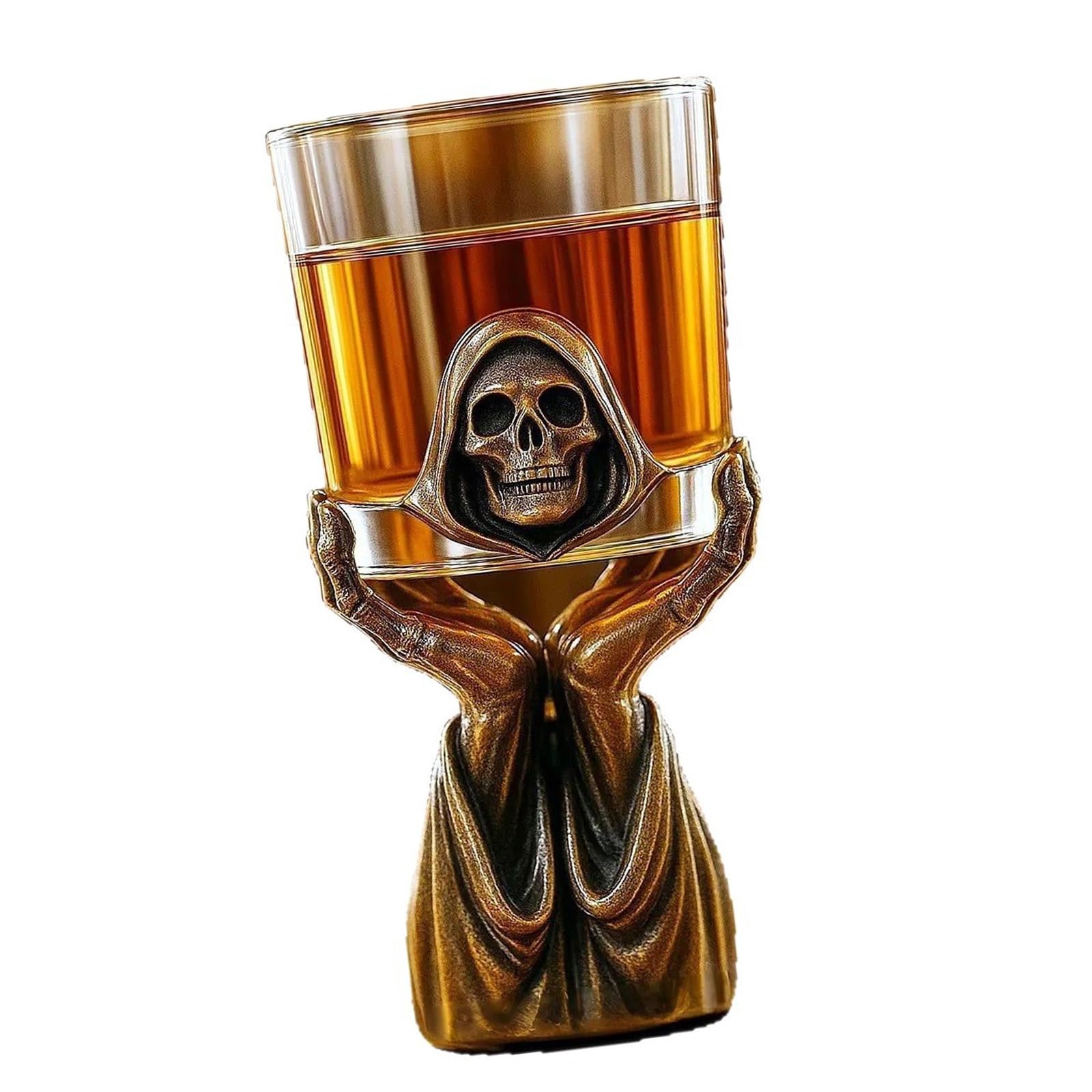 Decoración de escritorio con soporte para whisky de calavera gótica Limtula en despachos