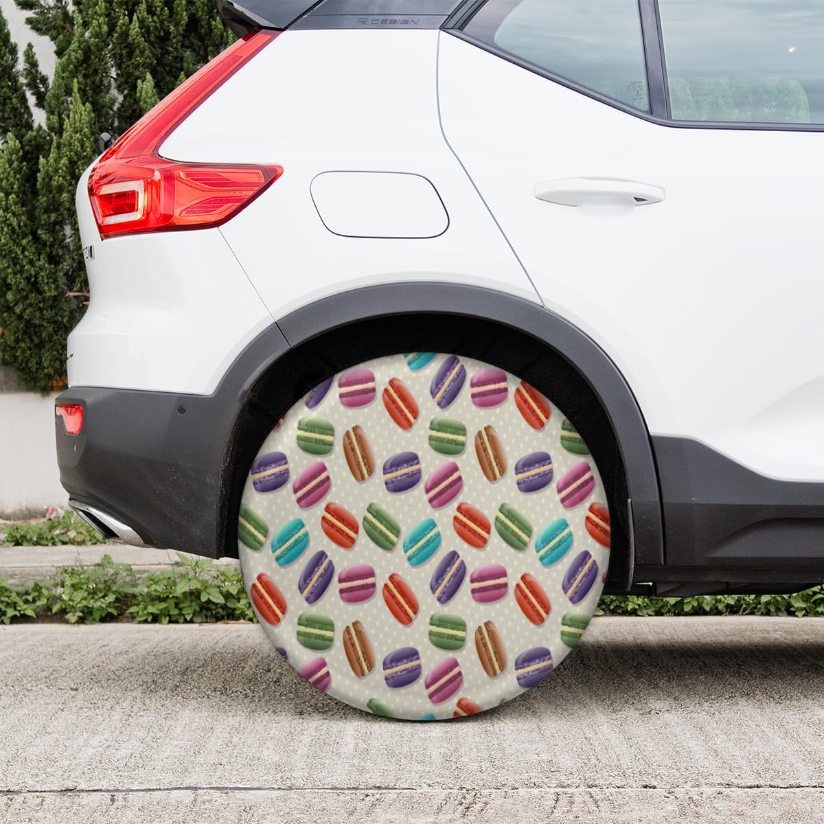 Macaron Tire Covers Portable Spare Tire Cover Soft Durable Waterproof Dustproof Set of 4 Bags 15 Inches for Car Truck SUV Trailer Camper