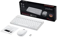 Perixx PERIDUO-712 Vezeték Nélküli Mini Billentyűzet és Egér Szett - Fehér - 2.4G Technológia - 1000 DPI Optikai Egér - Kerek Billentyűk - P 6