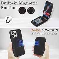 Vista 323 de Havaya Funda para iPhone 13 Pro Max y iPhone 12 Pro Max, cartera compatible con magsaf 2 en 1, desmontable magnética con tarjetero y ranura trasera