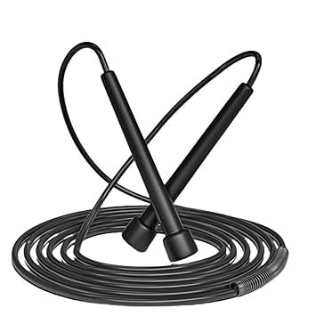 YETI YOGI Skipping Rope for Men and Women Jumping Rope With Adjustable Height Speed Skipping Rope for Kids, Women, Girls Rassi Jumping Men for Exercise, Gym, Sports Fitness - Black - image, photos