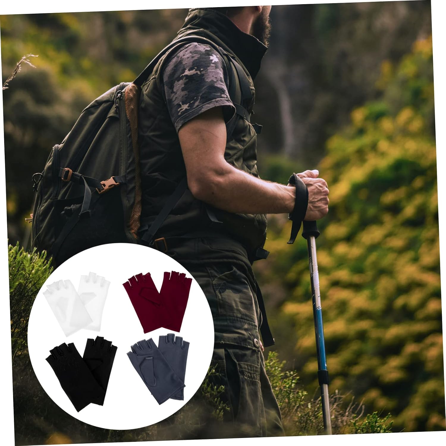 Ipetboom 5Pairs Sun Protection Gloves for Women Half Finger UV Protection Driving Gloves Non Slip Design for Outdoor Sports High Elasticity for Flexibility for Fishing